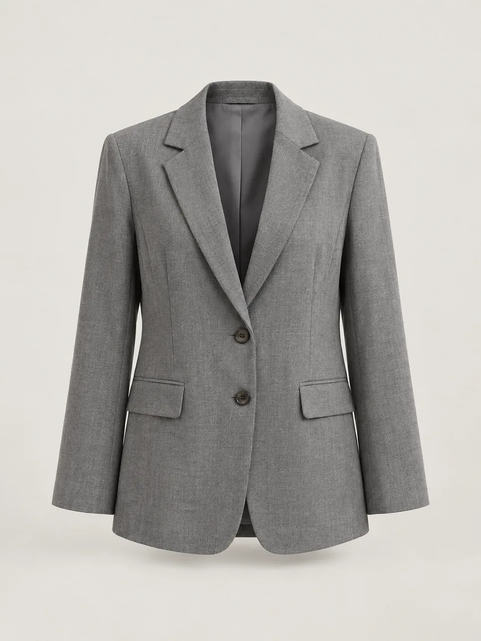 Blazer Linha, cor cinza, vista frontal
