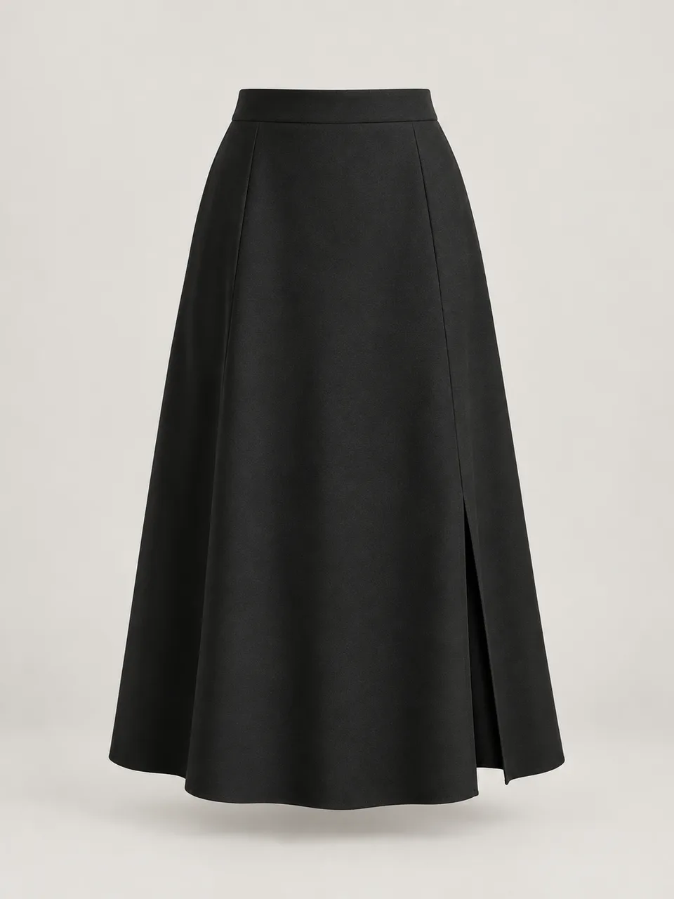 Saia Midi Traço, cor preto, vista frontal